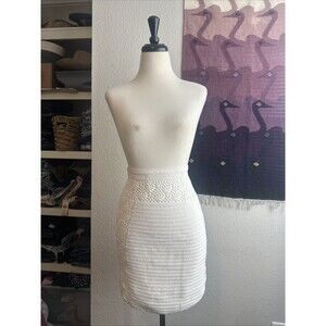 Chan Luu White Crochet Knit Miniskirt XS